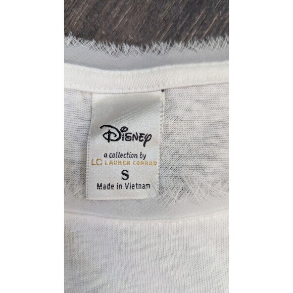 LC Lauren Conrad Disney Alice in Wonderland White Rabbit Blouse Size Small (576) - Picture 3 of 3